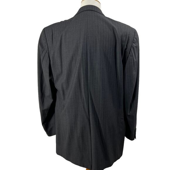 Ralph Lauren Wool Pinstripe Blazer Charcoal Gray 2 Button Heritage 50 - Picture 5 of 9